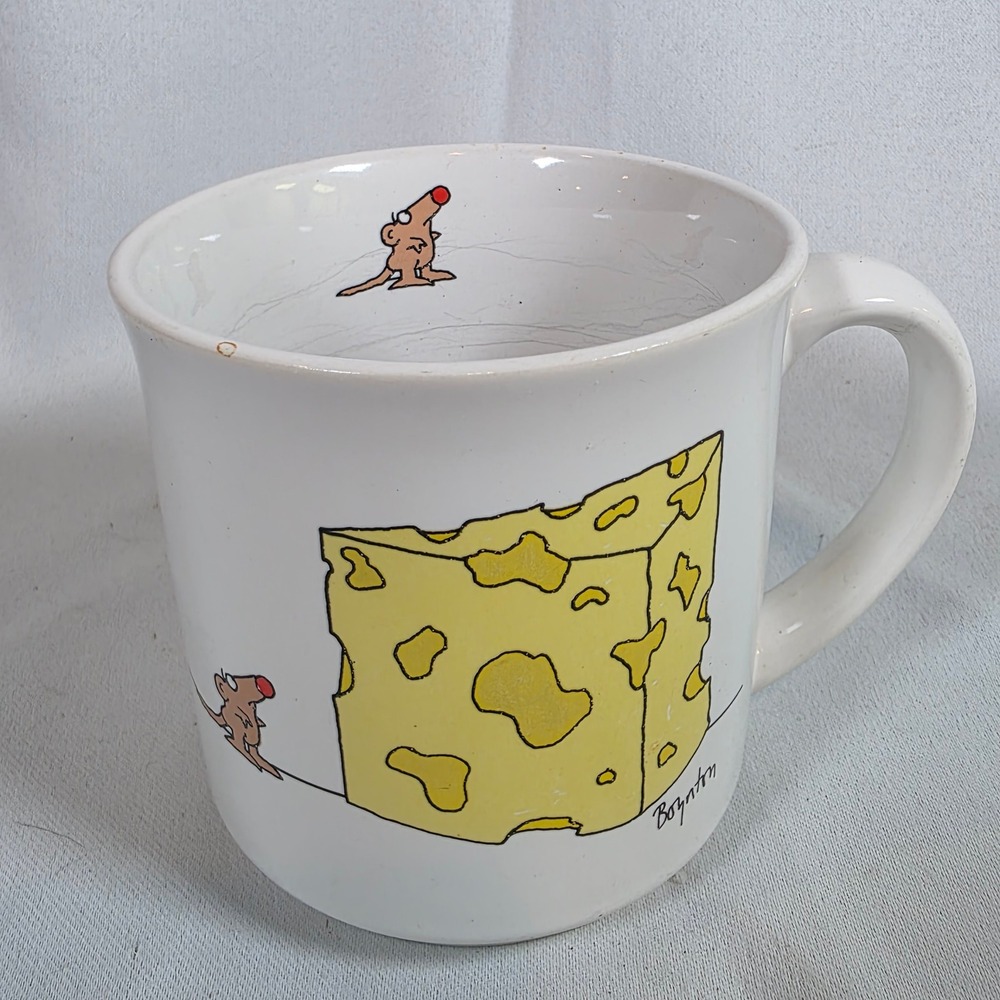 Vintage Sandra Boynton The Big Cheese Mouse Recycled Paper Products 12 oz Mug